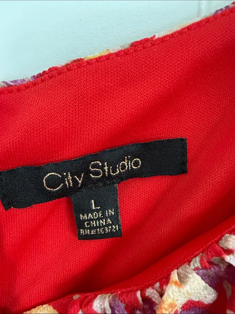 City Studio Red Floral Sleeveless Dress